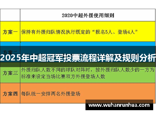 2025年中超冠军投票流程详解及规则分析